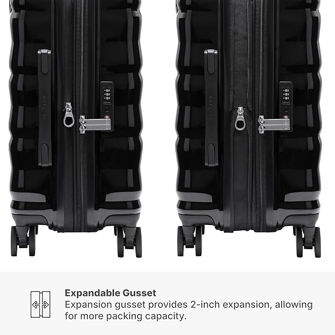 Traveler's Choice Edinburgh II Hardside Spinner Luggage, TSA Lock, Black, 29" Large