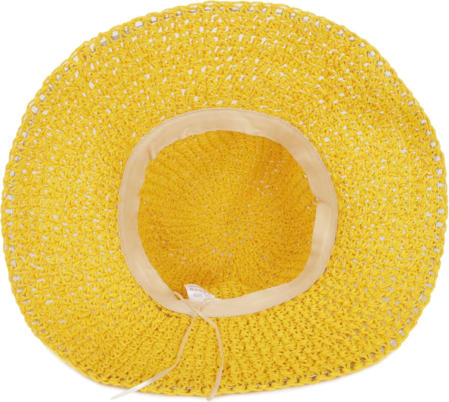 Womens Wide Brim Straw Sun Hat Foldable Floppy Crochet Beach Hat for Summer