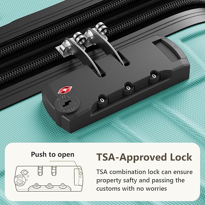 20 Inch Carry On Luggage, ABS Hardside Suitcase with Spinner Wheels, Airline-Approved Cabin Luggage with TSA Security Lock, Expandable Travel Suitcase for Flights, Business Trips & Weekend Vacations