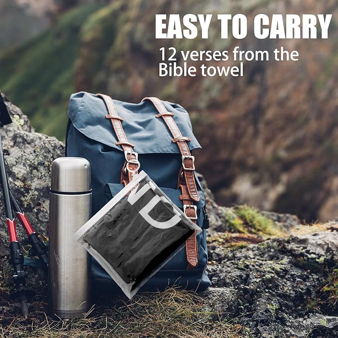 Moukeren 12 Pcs Christian Gifts for Men Bulk Bible Verse Cooling Towels Inspirational Sports Sweat Rag for Gym Yoga Running Religious Towels for First Communion Baptism Party Favors