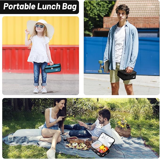 MIER Small Lunch Bag for Kids & Adults Compact Insulated Lunch Box Portable Thermal Mini Cooler for Work School Travel, Ocean Depths