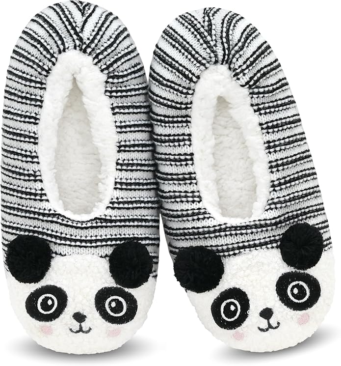 DICUIRD Womens Cute Animal Soft Sole Slipper Socks with Grippers-Fuzzy House Slippers