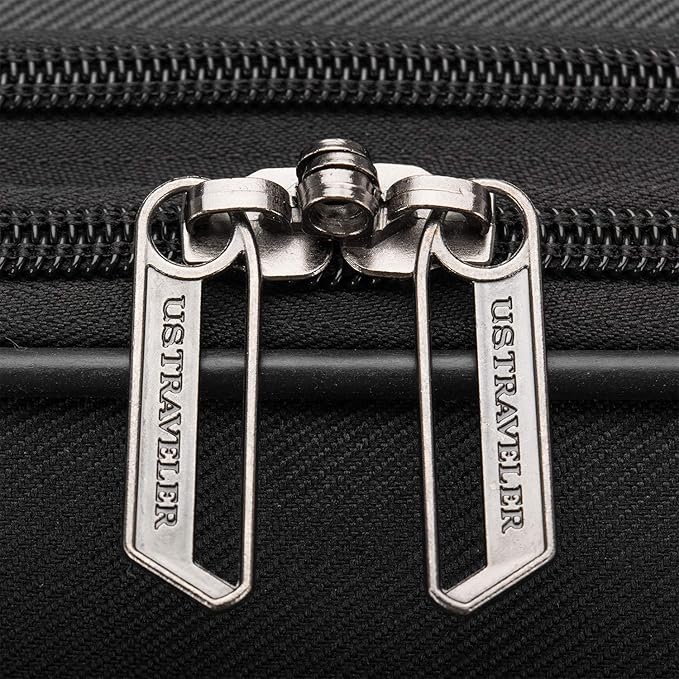 U.S. Traveler Aviron Bay Expandable Softside Luggage with Spinner Wheels, Black, 3-Piece Set