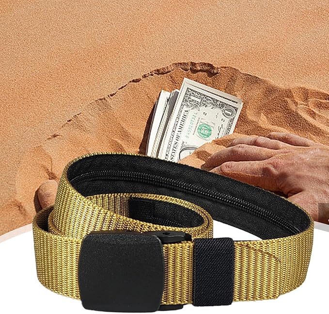 Money Waist Belt, Hidden Travel Pouch, Security Wallet with Blocking, Adjustable Strap for Documents Currency Tickets, Travel Gear, Anti Theft Belt for International Trips