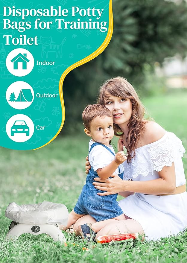 Newnice 30 Packs Disposable Liners with 200ML Absorbent Pads, Portable Travel Bags Compatible with OXO Tot 2-in-1 Go Potty, Training Liners Fit Most Chairs for Kids, Toddlers