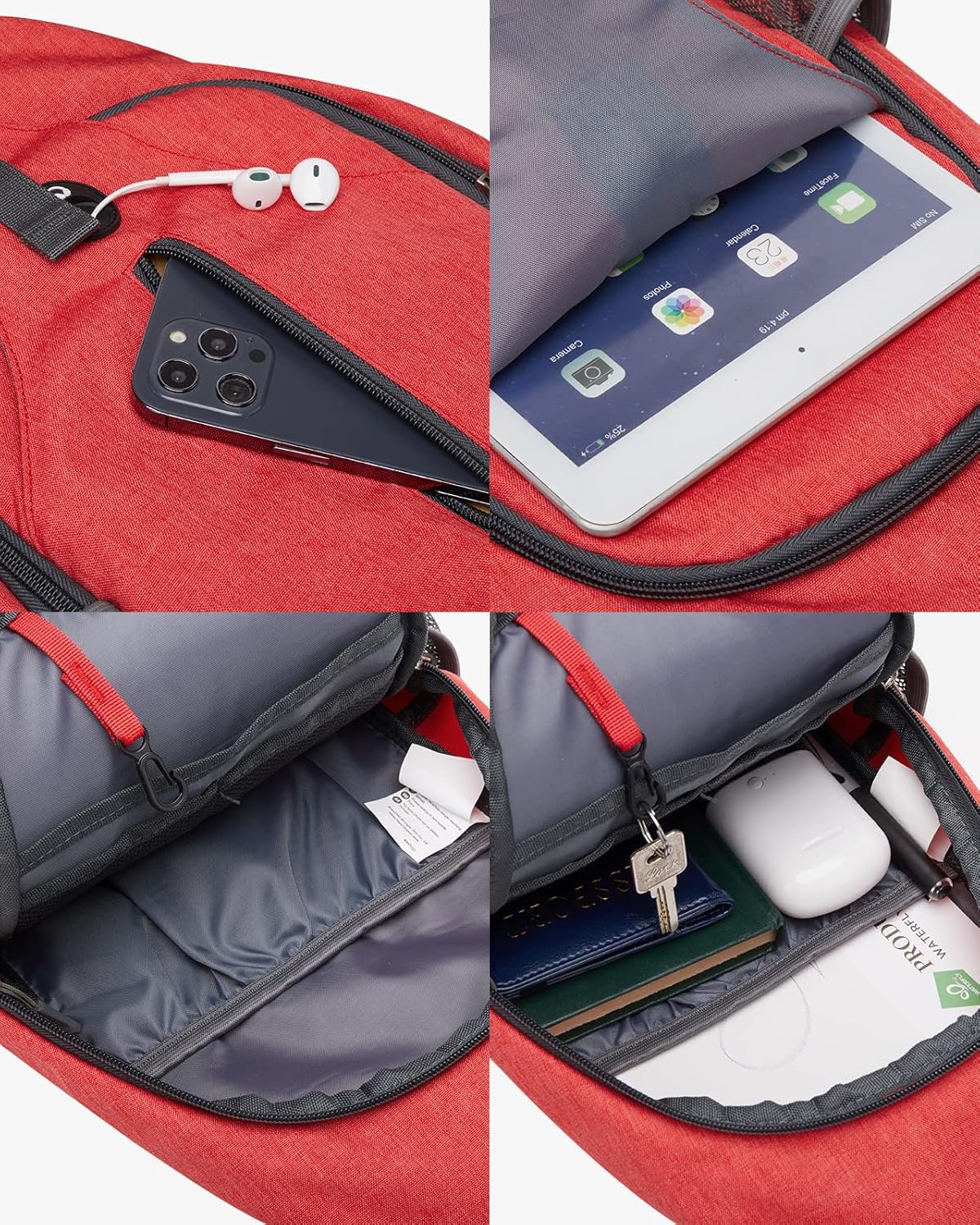 WATERFLY Crossbody Sling Backpack Sling Bag Travel Hiking Chest Bag Daypack