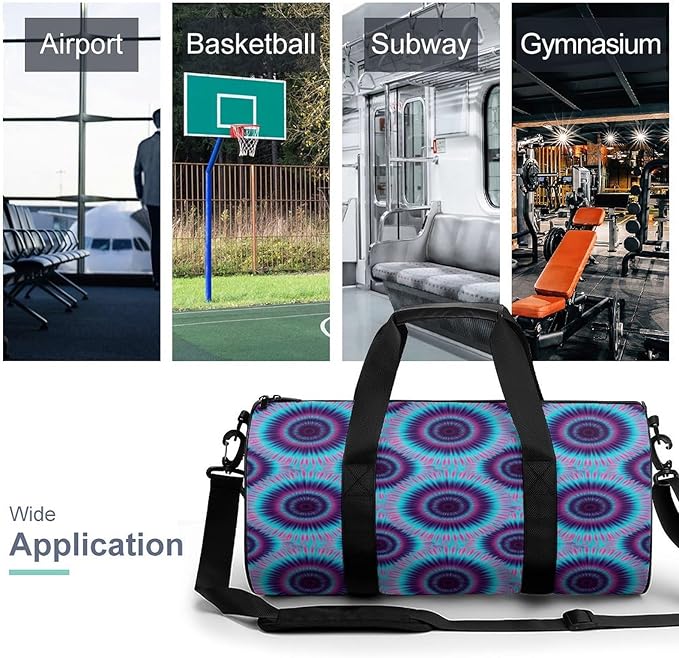Travel Duffle Bag Color Tie Dye Carry On Weekender Bags Workout Lightweight Duffel Bags for Men and Women