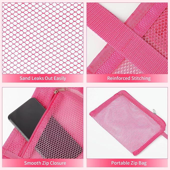 Mesh Beach Bag Vacation Essentials - Large Tote Pool Bag for Women Vacation Essentials Beach Accessories