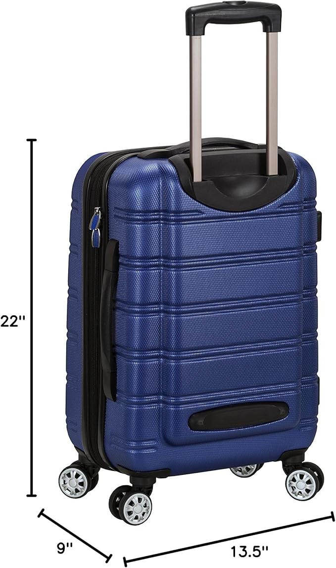 Rockland Melbourne Hardside Expandable Spinner Wheel Luggage, Blue, Carry-On 20-Inch