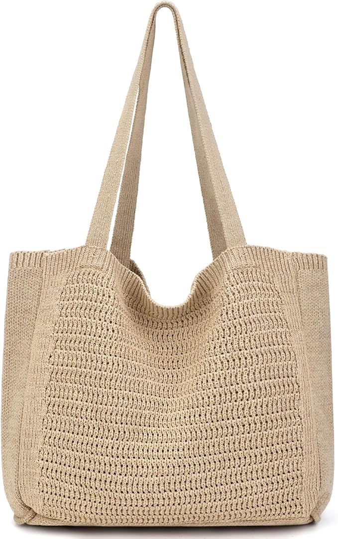 hatisan Crochet Bags for Women - Summer Beach Tote, Aesthetic Hippie Knit Bag