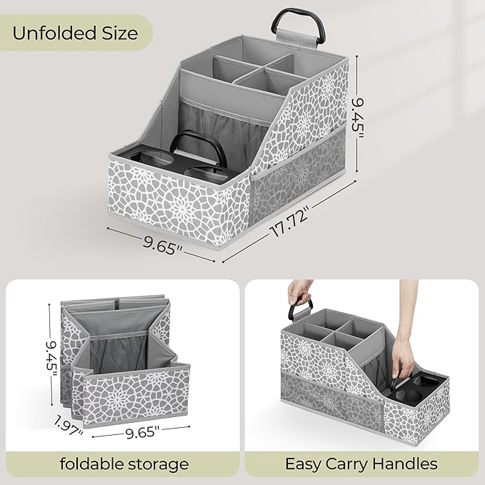 Car Seat Organizer Backseat Front Seat, Car Organizer With 12 Storage Compartments 2 Cup Holders, Snack Storage For Kids Baby, SUV Truck Van Collapsible Storage Bag For Travel, PT, 2PK