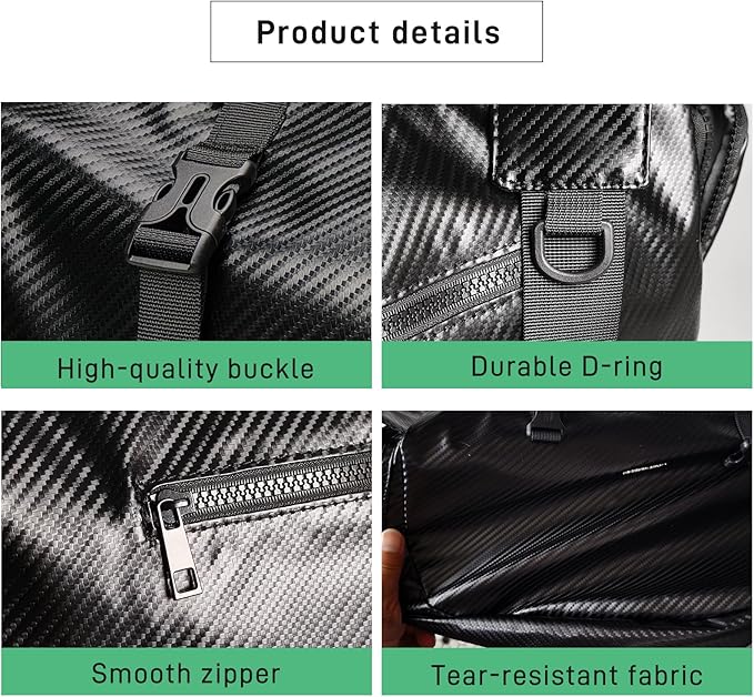 Small Sports Bag Waterproof Ultra-Light Gym Duffle for Men & Women Compact Mini Crossbody Bags, Perfect for Running, Travel & Light Gym (black-woven)