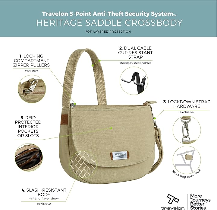 Travelon Anti-Theft Heritage Saddle Crossbody | Anti-Theft
