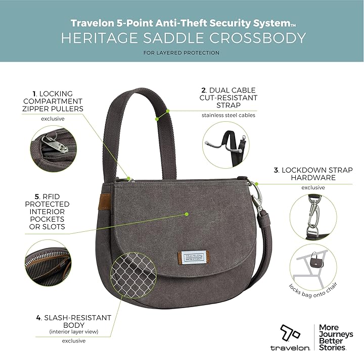 Travelon Anti-Theft Heritage Saddle Crossbody | Anti-Theft