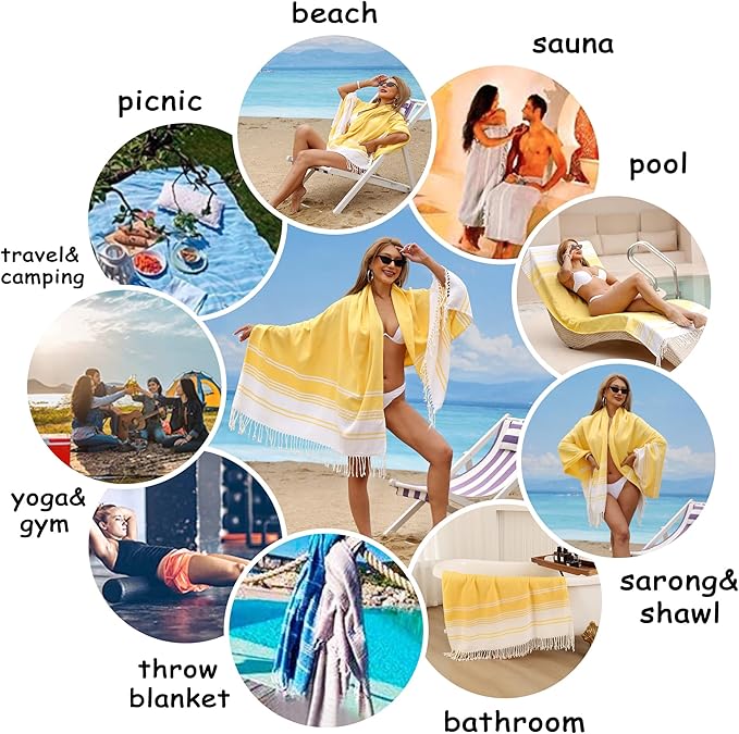 Beach Towel 2 Pack, Sand Free Beach Towels Oversized 39 x 72,Turkish Beach Towel Quick Dry, Lightweight Pool Towels for Adults, Cool Beach Essentials