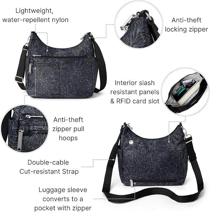 Baggallini Women's Securtex Anti-theft Free Time Crossbody Bag | Securtex, Anti-Theft