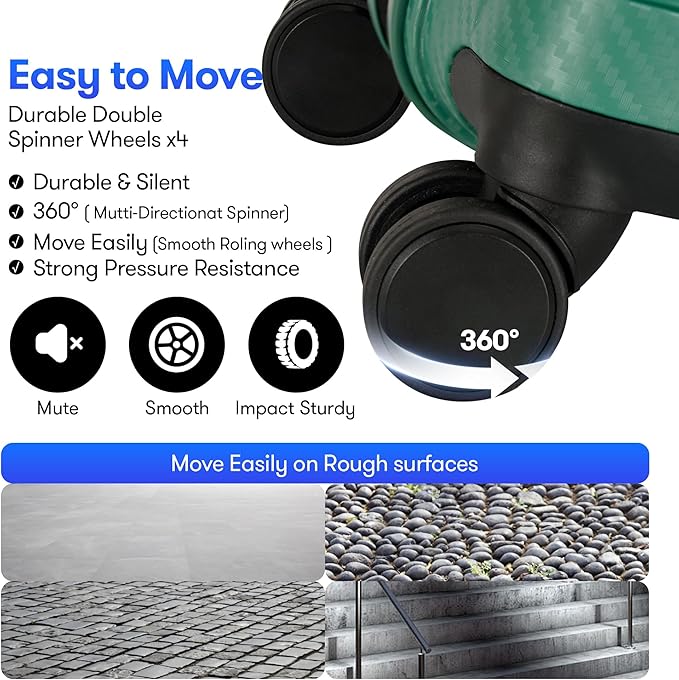 GinzaTravel 29 Inch Large Checked Luggage Expandable Hard Shell Suitcase with Spinner Wheels TSA Lock for Travel, 29inch, Green