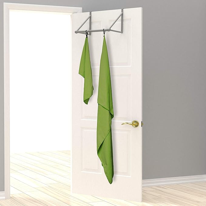 EPAuto Microfiber Fast Drying Towels 2-Pack (60" x 30", 24" x 15") for Travel, Gym, Camping, Beach and Backpacking, Green