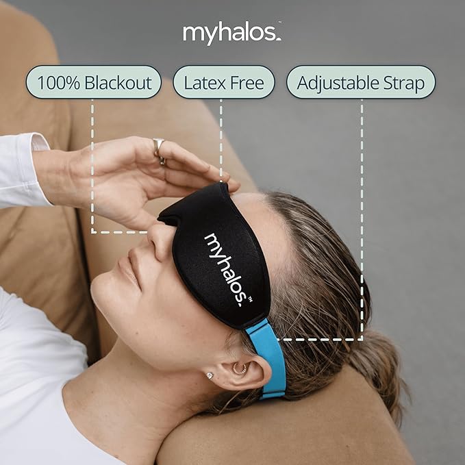 MyHalos® Moisture Chamber Glasses for Dry Eyes - Sleep Mask for Dry Eyes - Reusable & Soft - Hydrating Sleeping Mask & Moisture Goggles for Men and Women