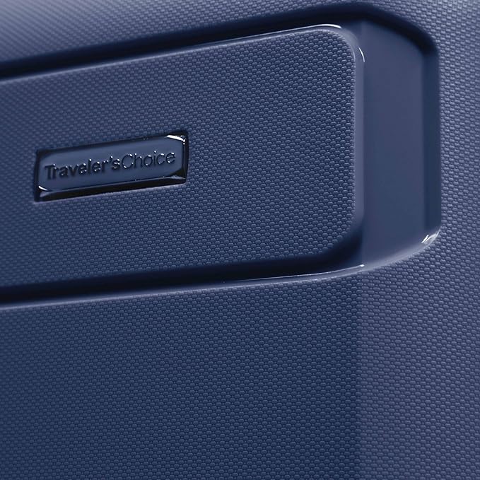 Traveler's Choice Pagosa Hardshell Expandable Luggage with Spinner Wheels, Navy, 2-Piece Set (22/26)