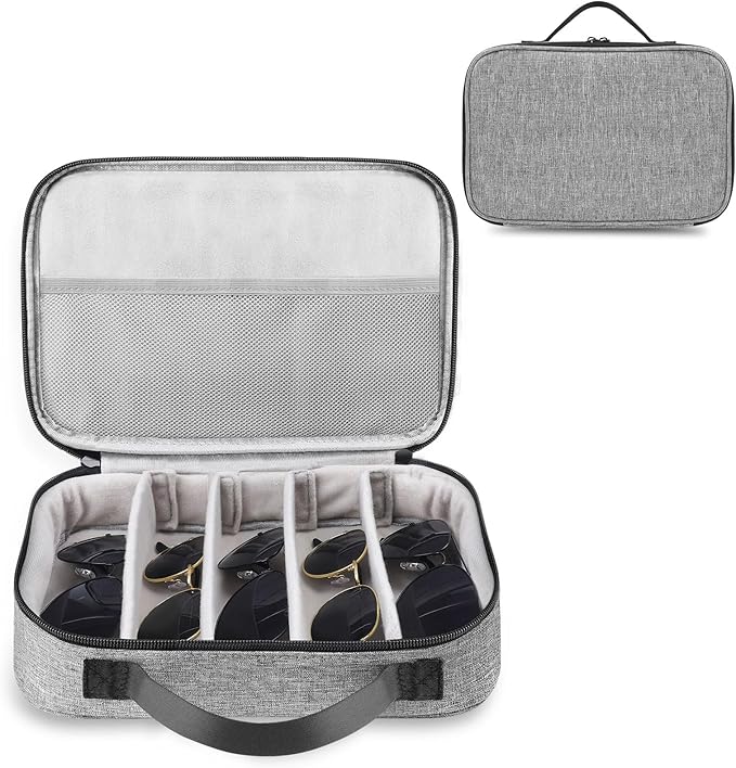 Travel Sunglasses Organizer, Sunglasses Travel Case for Multiple Pairs, Multiple Glasses Travel Case for Women, Men