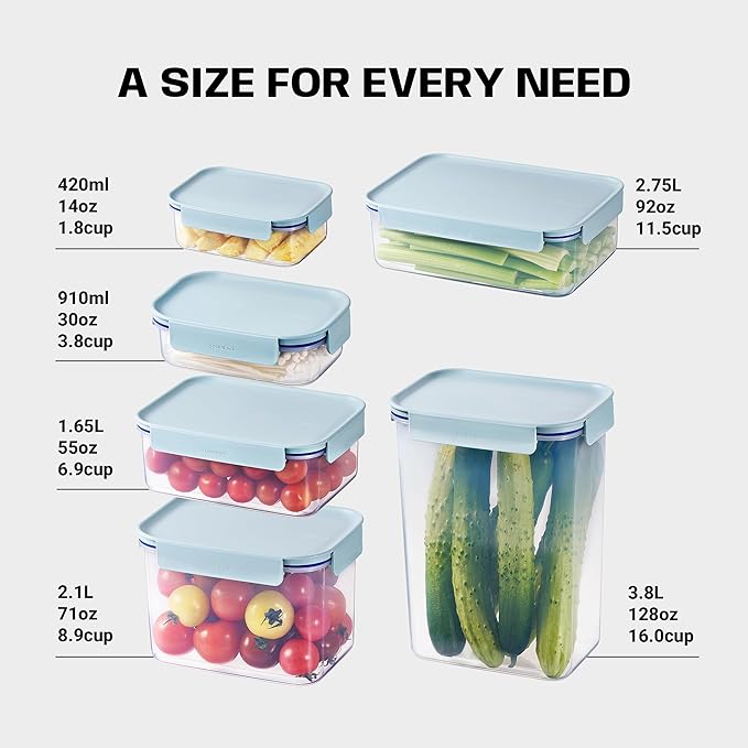 LocknLock Classic-Plus Plastic Food Storage Container | Airtight Plastic Food Storage Containers with Lids | BPA Free Stackable Food Storage for Meal Prep, Leakproof, Freezer & Dishwasher Safe, 3.8L