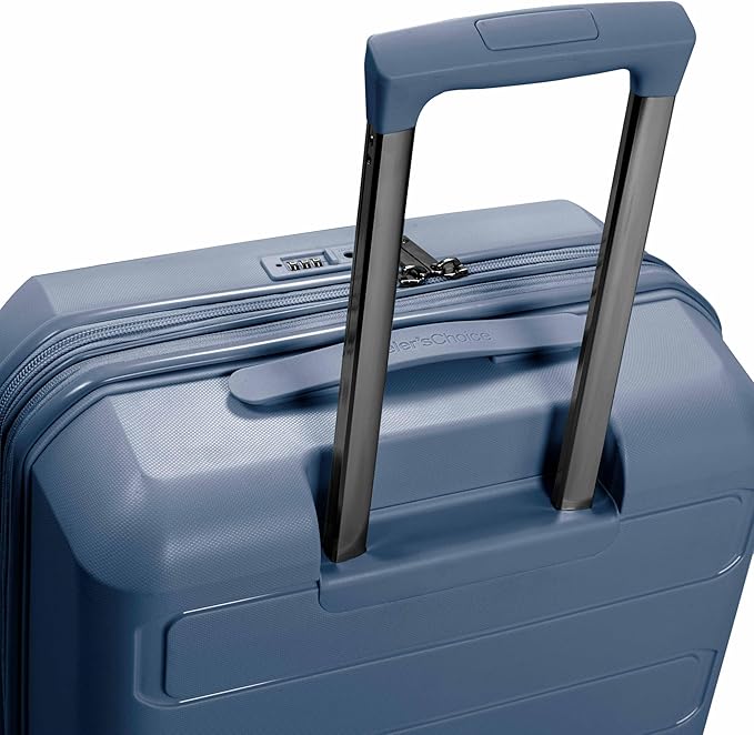 Traveler's Choice Pagosa Hardshell Expandable Luggage with Spinner Wheels, Slate Blue, 2-Piece Set (22/26)