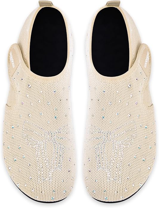 WateLves Water Shoes for Women Men Swim Beach Aqua Socks House Slippers Quick Dry Barefoot Travel Shoes with Adjustable Magic Tape for Pool Diving Boating Yoga