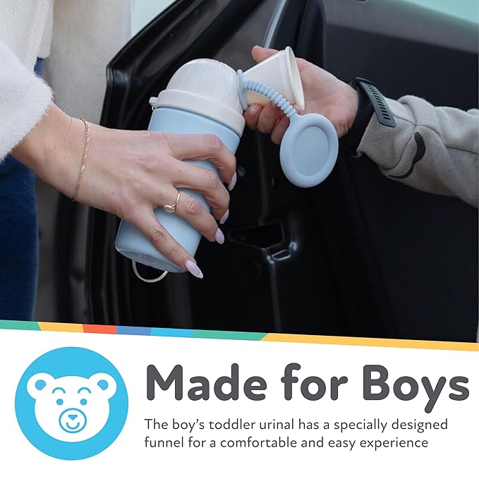 Nuby Travel Potty Urinal for Boys - Leak-Proof Portable Potty for Toilet Training - Toddler Travel Essential