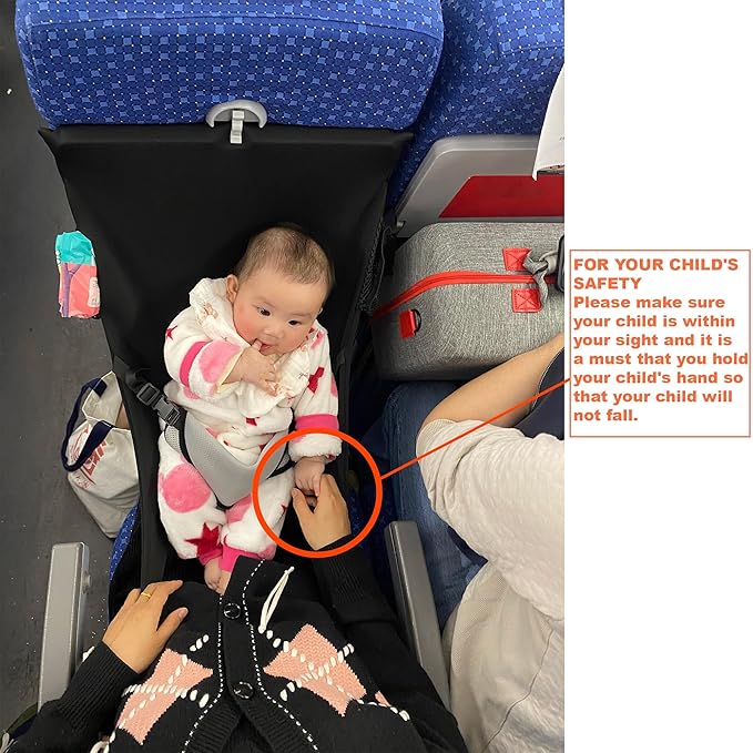 Toddler Airplane Seat Extender, Flight Travel Bed to Save Mom's Lap, Portable Toddlers Plane Foot Rest for Flying - Fit Economy Seats