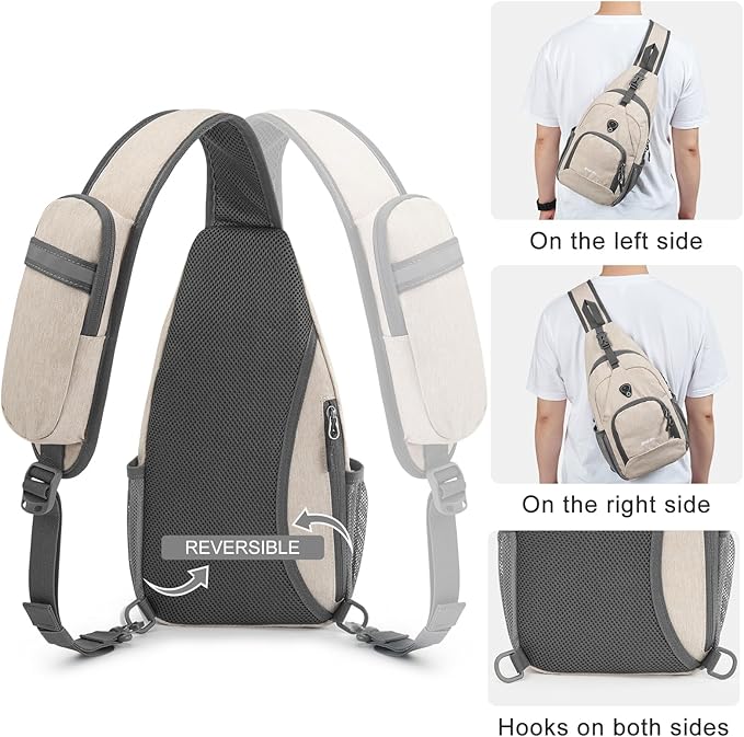 G4Free RFID Sling Bag Crossbody Backpack Small Chest Shoulder Bag Hiking Outdoor