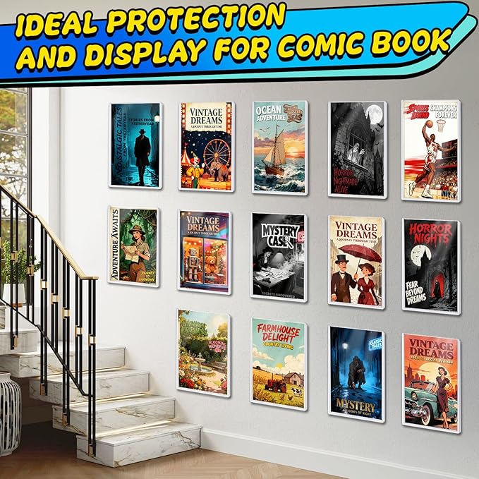 10ct Current Comic Book Toploader, Hard Crystal Clear Comic Book Sleeves, Modern Comic Book Display Sleeves, Premium PVC Comic Book Holder, Comic Book Protector for Storage, Collection