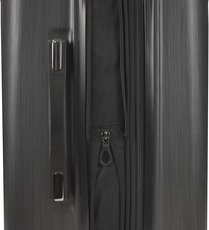 Traveler's Choice Silverwood Polycarbonate Hardside Expandable Spinner Luggage, Brushed Metal, Checked-Medium 26-Inch