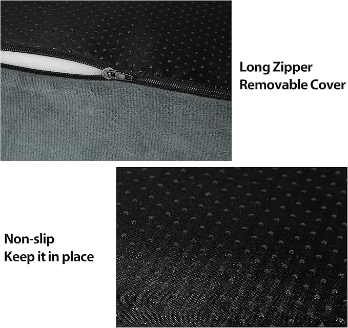HOMBYS Recliner Seat Cushion with Lumbar Supportive Pillow Extra Large Non-Slip Seat Cushion with Back Support Cushions,Cruve Edge Design for Relief Thighs Pressure, Dark Grey