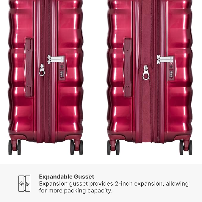 Traveler's Choice Edinburgh II Hardside Spinner Luggage, TSA Lock, Red, 29" Large
