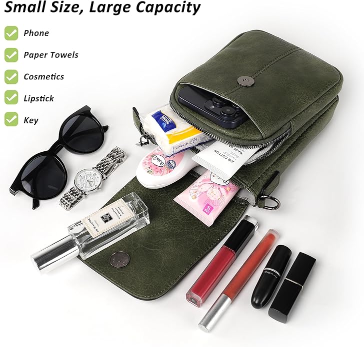 TANTOMI Small Crossbody Bags for Women, Small Purses with Card Slots Phone Purse Wide Adjustable Strap