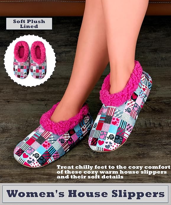 Cozylook Fuzzy Slippers for Women Indoor, Warm Bedroom Slip On Shoes, Winter Fluffy House Socks with Grippers, Cozy Christmas Gifts Unique