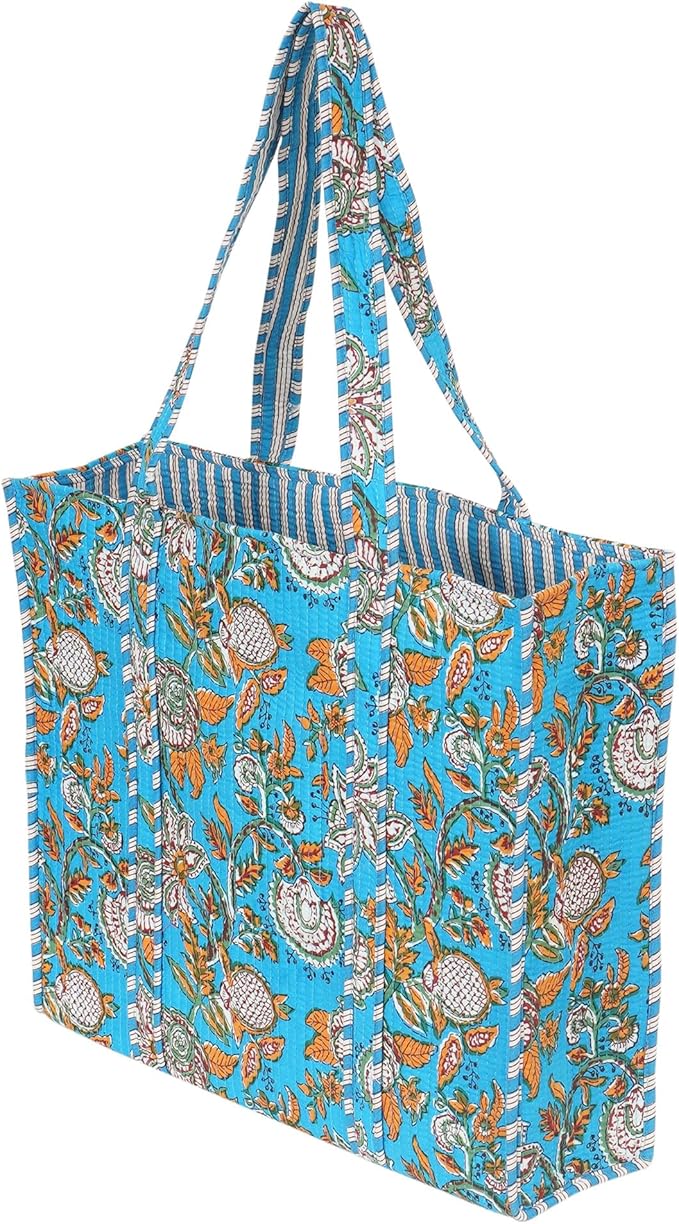 Marubhumi Women Lightweight Travel Bag Purse Cotton Shoulder Tote Bag For Shopping Grocery & Beach Bag
