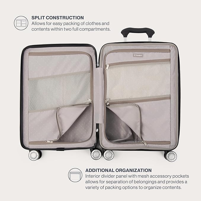 Travelpro Pathways 3 Hardside Expandable Luggage, 8 Spinner Wheels, Lightweight Hard Shell Suitcase, Checked Large 28 Inch, Champagne