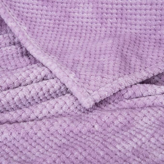 Fuzzy Throw Blanket, Plush Fleece Blankets for Adults, Toddler, Boys and Girls, Warm Soft Blankets and Throws for Bed, Couch, Sofa, Travel and Outdoor, Camping (Queen(80"x90"), XXL-Lavender)