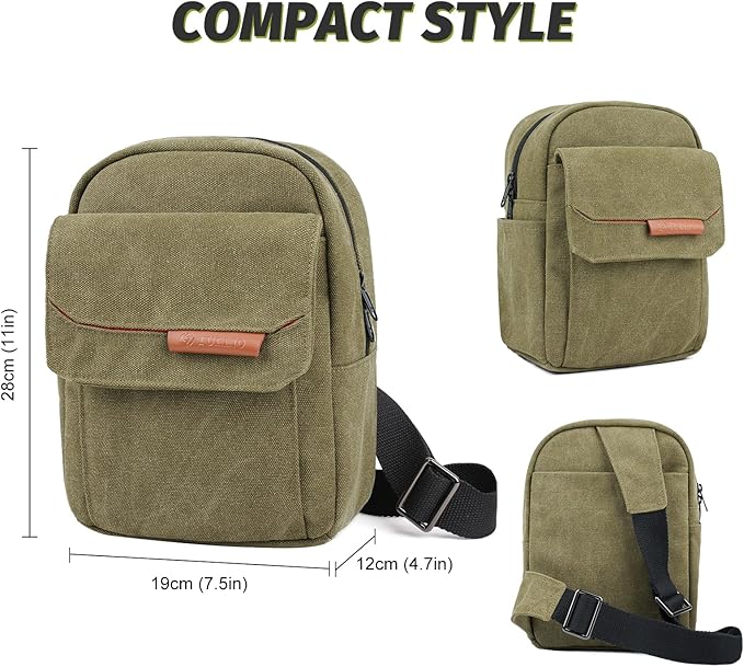TULLIO Camera Bag Small, Crossbody Camera Bag Purse Waterproof Canvas Shoulder Photo Case Photography Sling Bag for Mirrorless or DSLR SLR