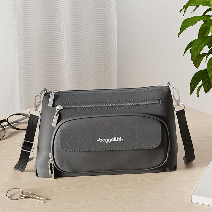 Baggallini Original Everyday 11x7.5 Crossbody Bags Rfid Protected Lightweight Nylon Zippered Travel Purse