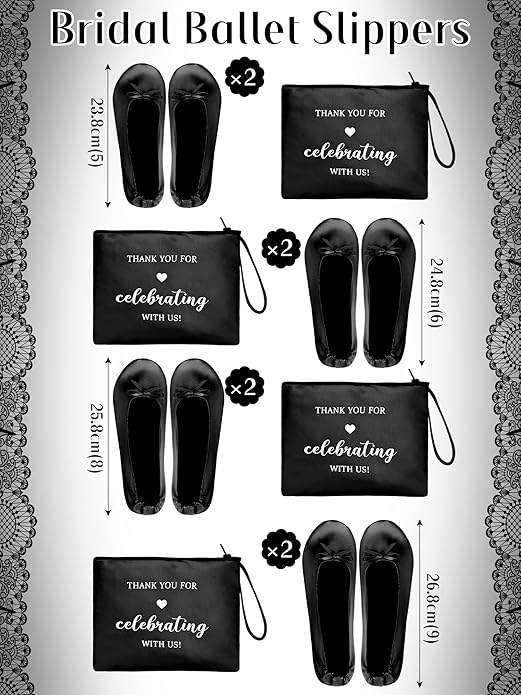 Cuffbow Wedding Foldable Flats Dancing Shoes Bulk Women's Roll up Ballet Flats Wedding Party Slippers for Bridesmaids Guests