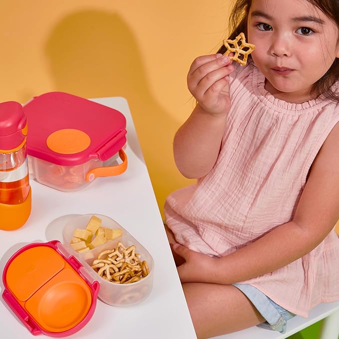 b.box Snack Box - Leakproof Mini Bento Box for Kids & Toddlers, 2 Compartment Snack Containers for Kids, Lunch Containers, Dishwasher Safe, BPA Free, PFAS Free, Ages 4m+, 1 3/4 Cup - Chill Out
