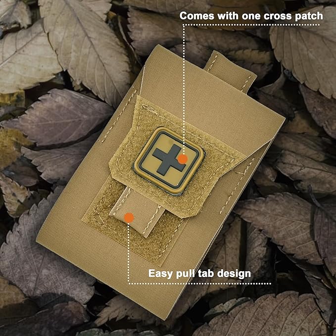 Mini IFAK Micro Trauma Pouch | Compact Empty EDC First Aid Organizer | Portable Stop Bleeding Supplies Pouch for Medic Gear & Survival Kits