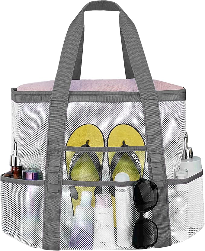 Mesh Beach Bags for Women - Family Beach Tote Bag for Toys, Towels, Travel Vacation Cruise Essentials
