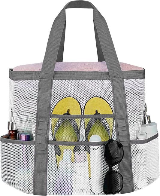 Mesh Beach Bags for Women - Family Beach Tote Bag for Toys, Towels, Travel Vacation Cruise Essentials