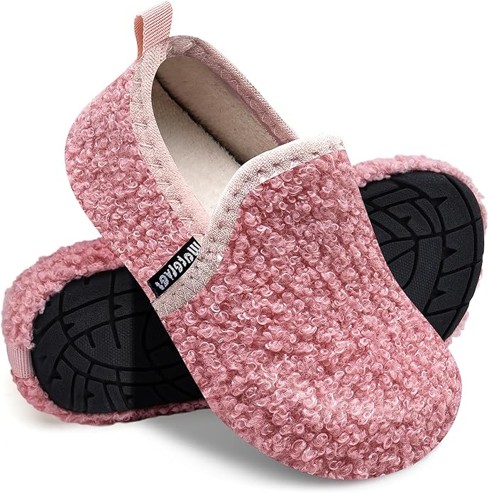 WateLves Kids Toddler Slippers Girls Boys Slip on House Shoes Lightweight Anti Slip Sock Slippers Winter Indoor Outdoor Walking Shoes