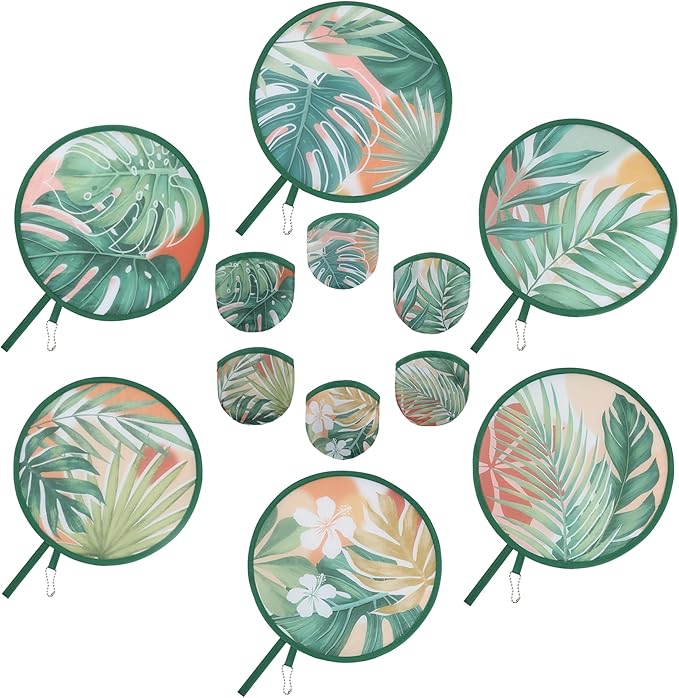 Cobahom 9.8" Handheld Fan Foldable for Women Kids Round Folding Fan for Cooling Summer Travel Outdoor Party Camping Wedding