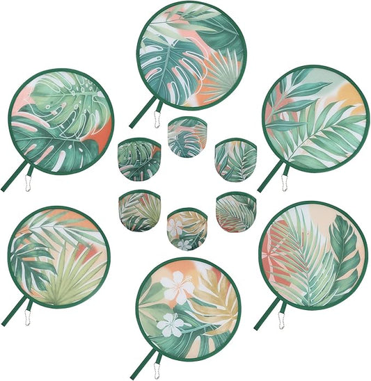 Cobahom 9.8" Handheld Fan Foldable for Women Kids Round Folding Fan for Cooling Summer Travel Outdoor Party Camping Wedding